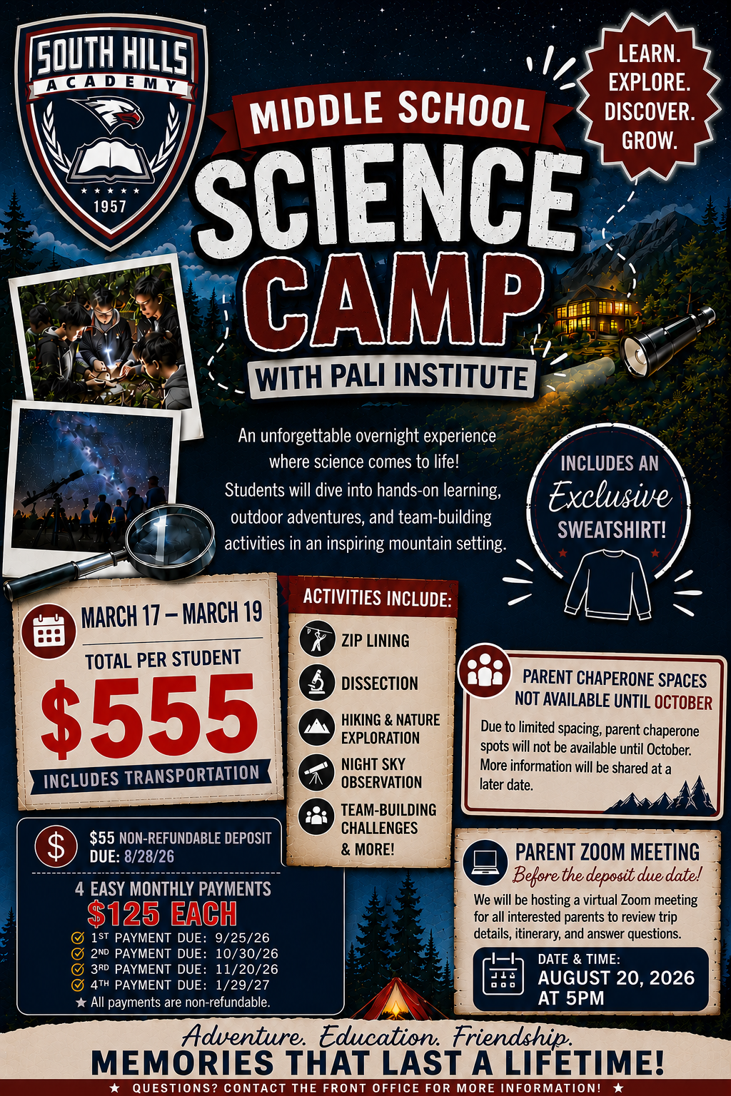 Payment Installments - MS Science Camp – Student