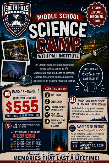 Payment Installments - MS Science Camp – Student